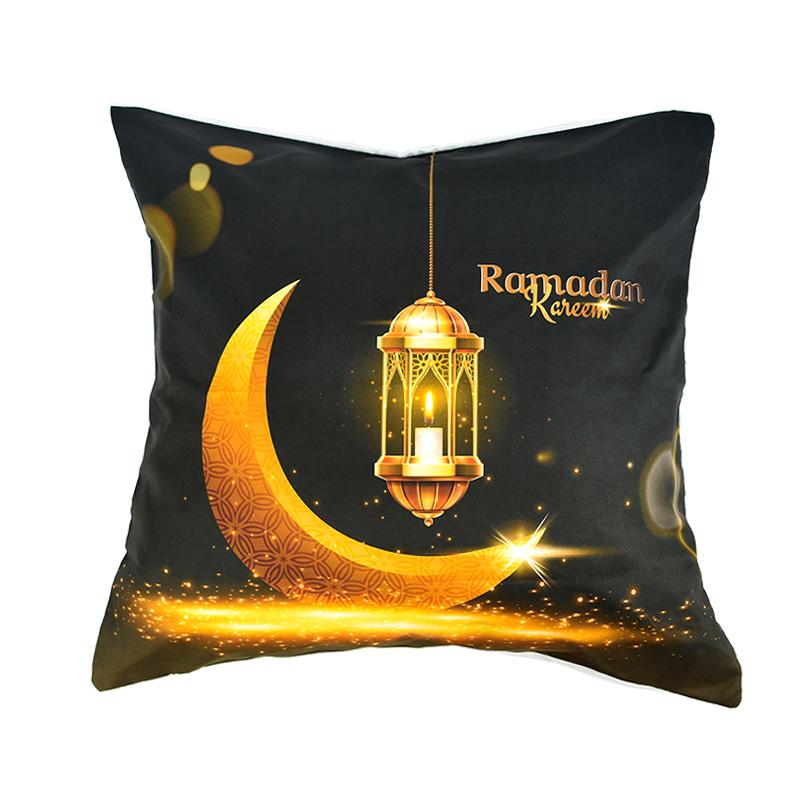 Home Decor Ramadan-themed Moon & Lantern Printed Pillowcases Pattern Cushion Cover Suitable for Sofa Bedroom Car Pillow Cover