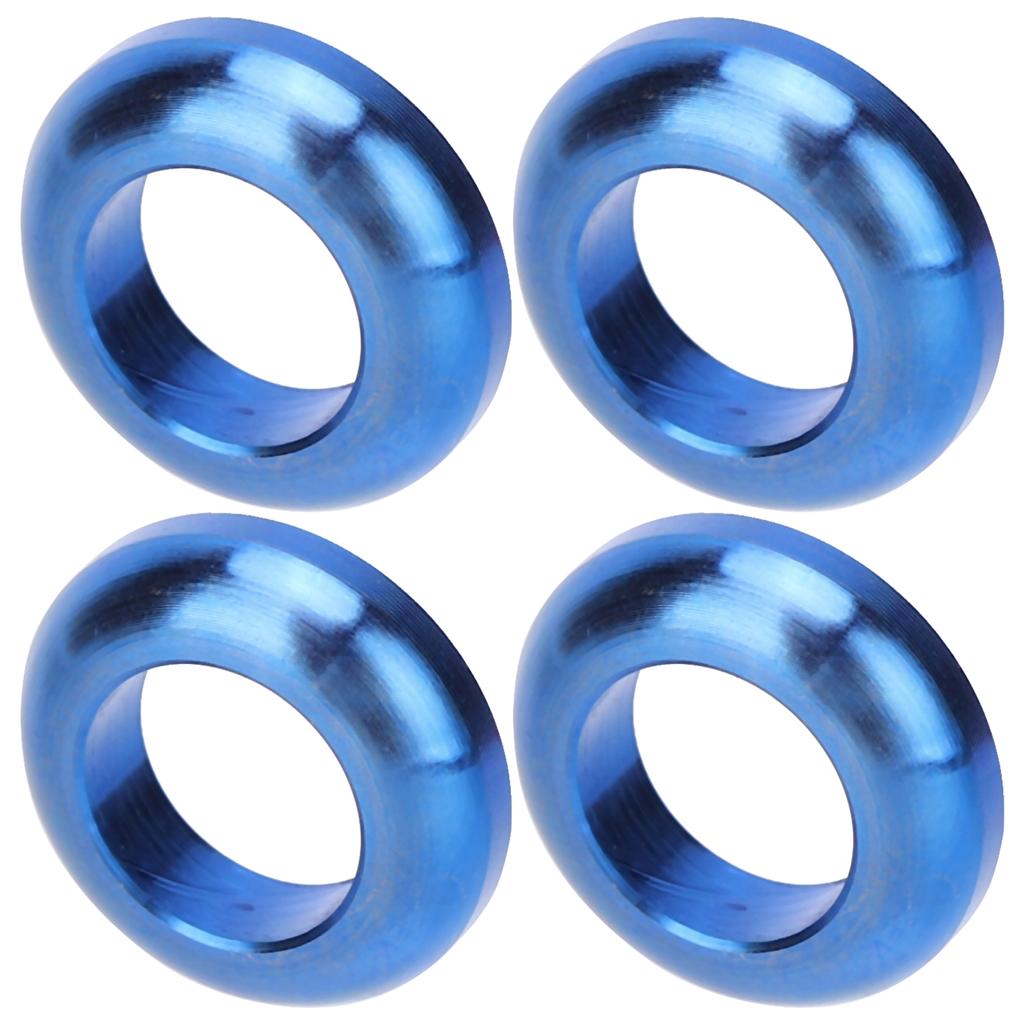 4Pcs Mountain Bike Titanium Alloy Screw Bolts Spacers Brake Caliper Gasket M6 Blue