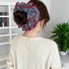 KMKC Koreanischer Stil Color Block Karomuster Scrunchie - 2025 High-End Mode Dutt Haargummi für Damen
