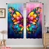 2pcs Colorful Floral Butterfly Printed Curtains, Designed for Light Filtering, Quality Material, Ideal for Boho Home Window Deco