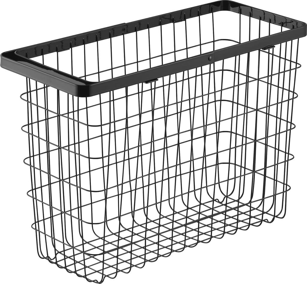 Yamazaki Laundry Wire Basket Slim L Black Tower Laundry Basket Laundry Hamper 10004 W23×D53×H36.7cm