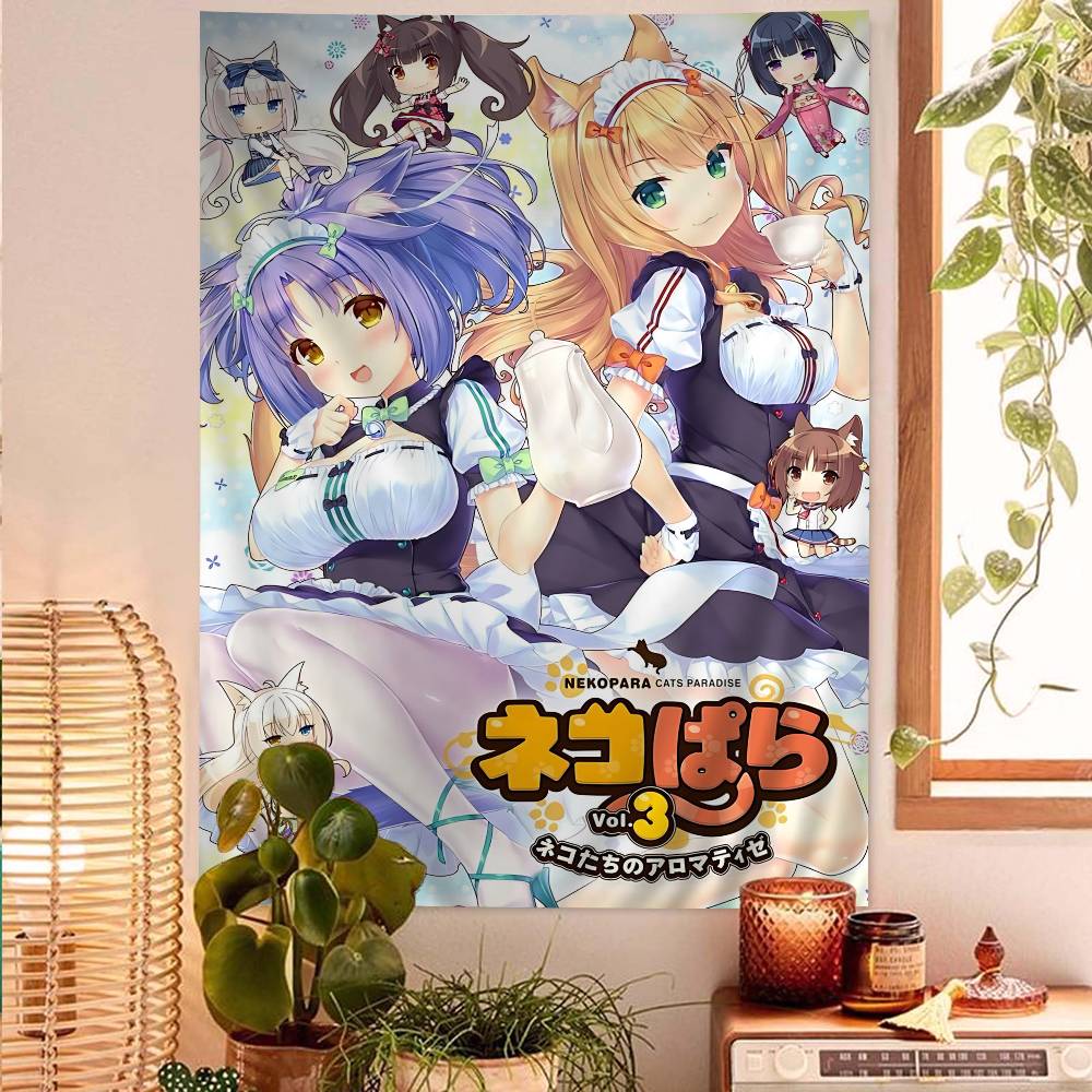 Cute Anime NNekopara Chart Tapestry Home Decoration Hippie Bohemian Decoration Divination Wall Hanging Home Decor