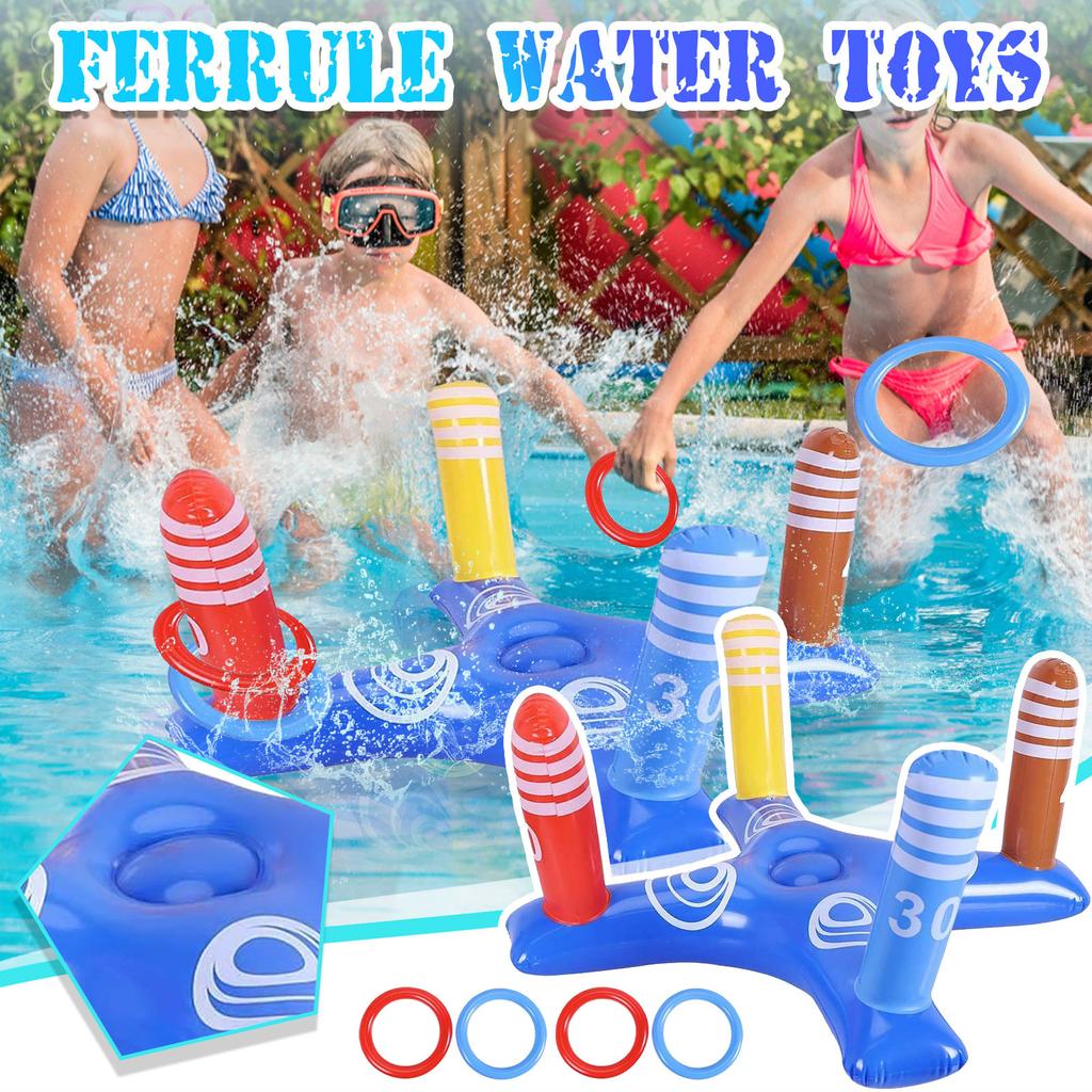Inflatable Pool  Pool Game Toys Floating Swimming Pool Ring With 4 Pcs