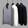 Luxury Quality Men'S V-Neck Hoodie Autumn New Solid Color Lapel Long Sleeve Shirt Business Classic Versatile Fashion Menswear