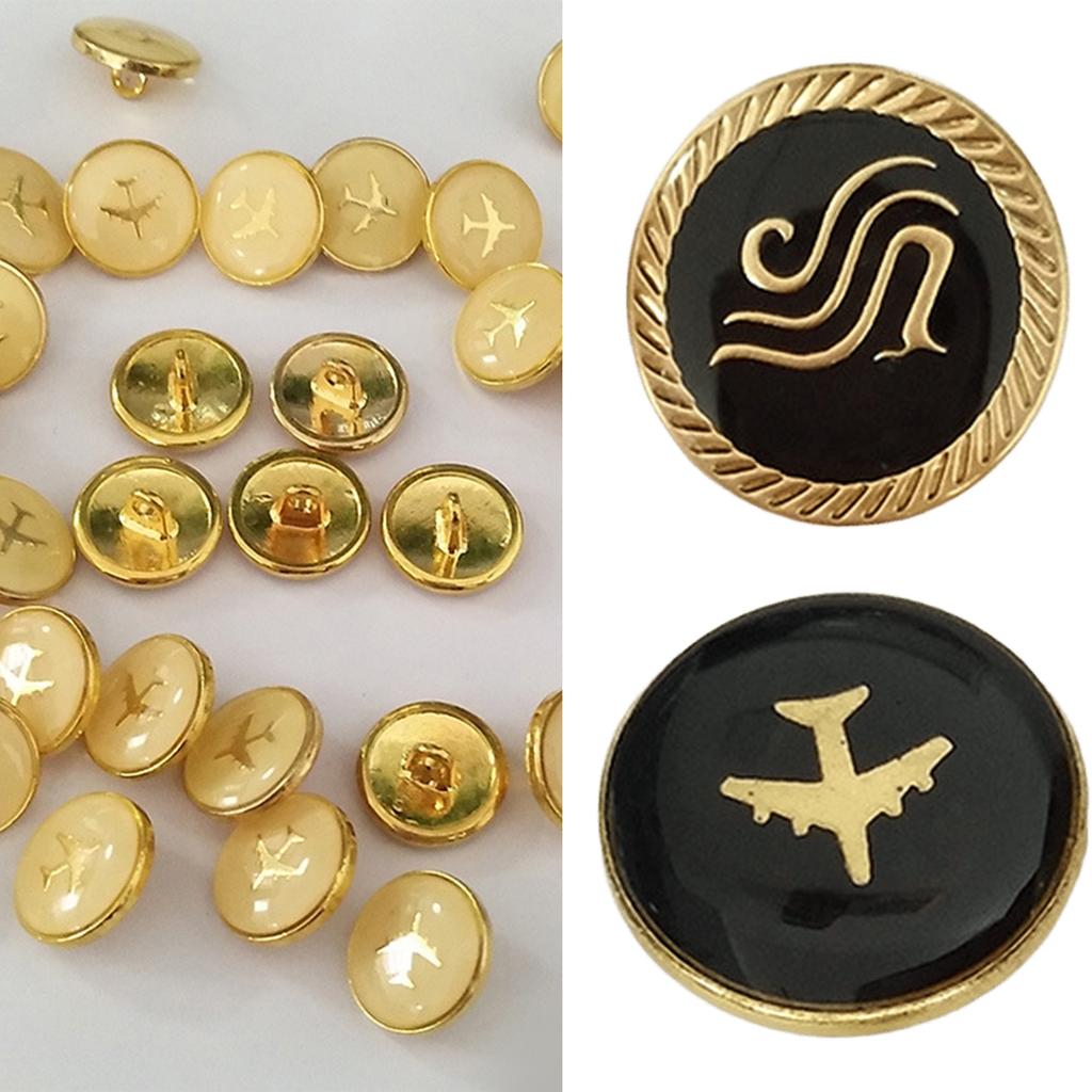 Airport Uniform Buttons Rustproof Metal Buttons Fasteners Airline Crew Buttons for Airline and Ground Crew