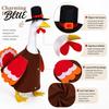 Thanksgiving Holiday Ornament Set 1 Turkey Goose Outfit Porch Costume Outfit with Top Festive Outdoor Clothing Hat And Wings for 23 Inch Statue,