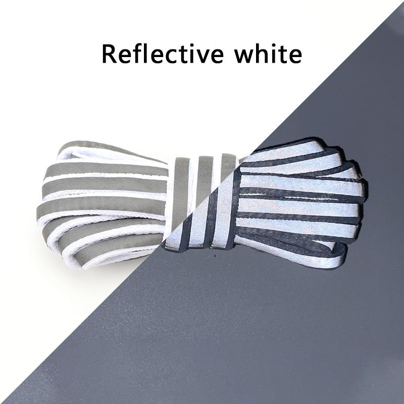 Reflecterende Schoenveters Mode Regenboog Schoenveters Wit Zwart Elastische Veters Sneakers Ronde Schoenveter voor Schoenen 100/120/140cm 1 Paar