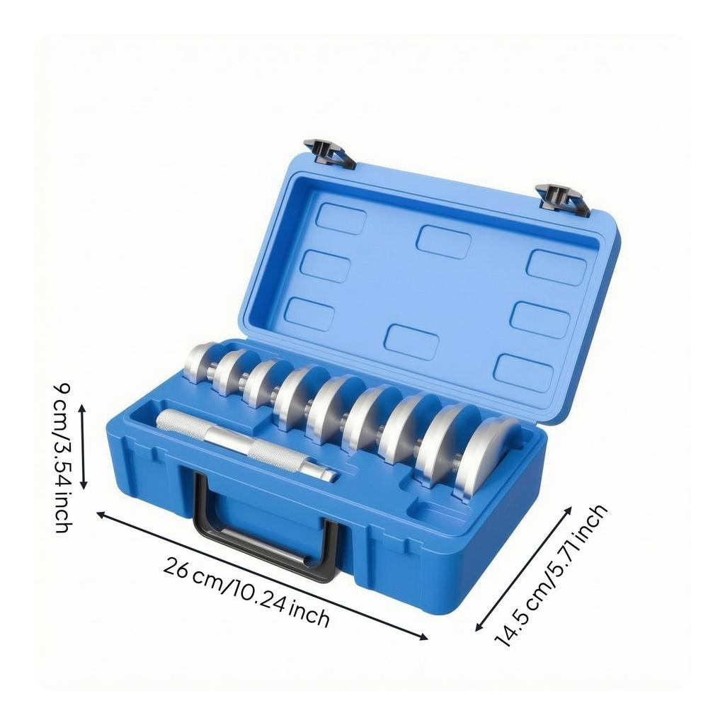 10 Pieces Automotive Tool Versatile Wheel Bearing Driver Set with Case Non-Slip