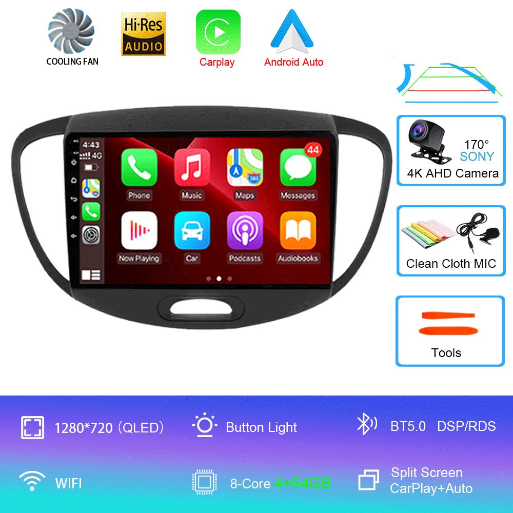 For Hyundai Grand i10 2008-2012 2 din Android Auto Radio Carplay Car Multimedia Player GPS autoradio Bluetooth Android 14 Auto