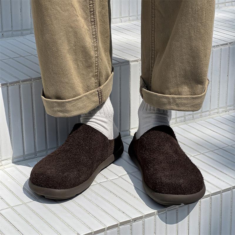 Hight Quality Summer British Style Suede Leather Mules For Men's Women's Khaki Brown Daily Casual Outdoor Slippers Flat Shoes