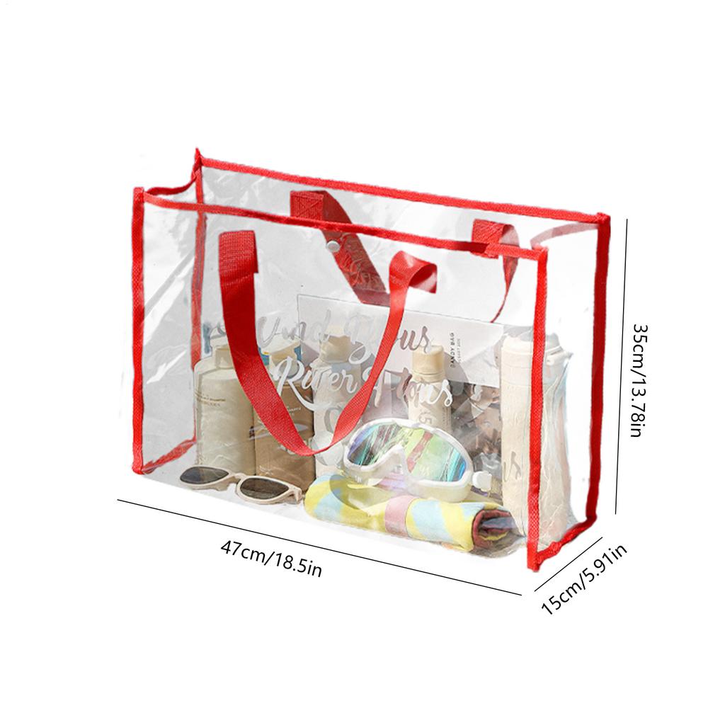 Waterproof Cosmetic Bag Fashionable Summer Storage Shoulder Bag Large Transparent Tote Bag For Women Swimming Beach