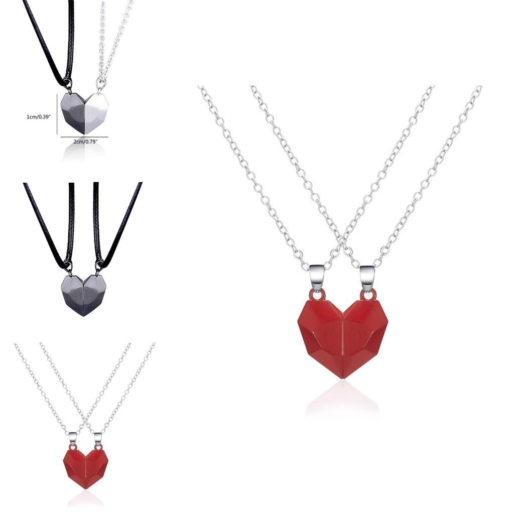 Unique Lover Heart Pendant Necklace Magnetic Couple Gift