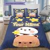 Bear Panda Night Custom Name Pattern Bedding Quilt Set Quilt Cover Pillowcase Home Birthday Gift(1 * Duvet Cover + 2 * Pillowcase, Without Core)