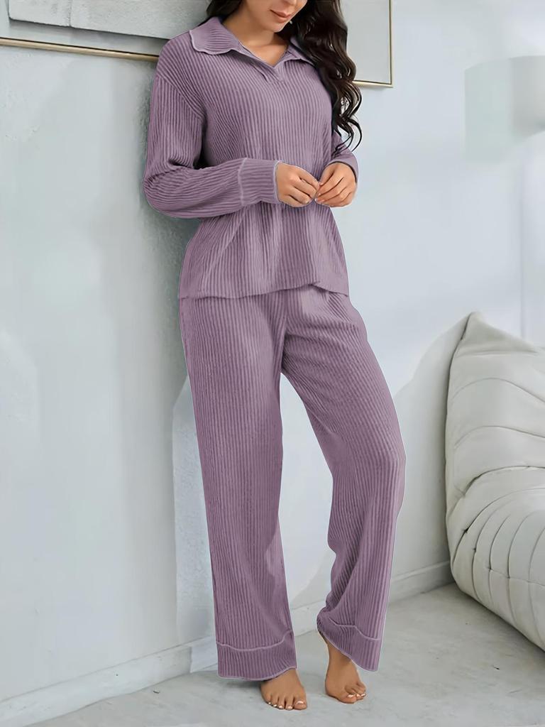 Women's Autumn/Winter Casual Pajama Set - Fashionable, Comfortable, Long Sleeve & Pants