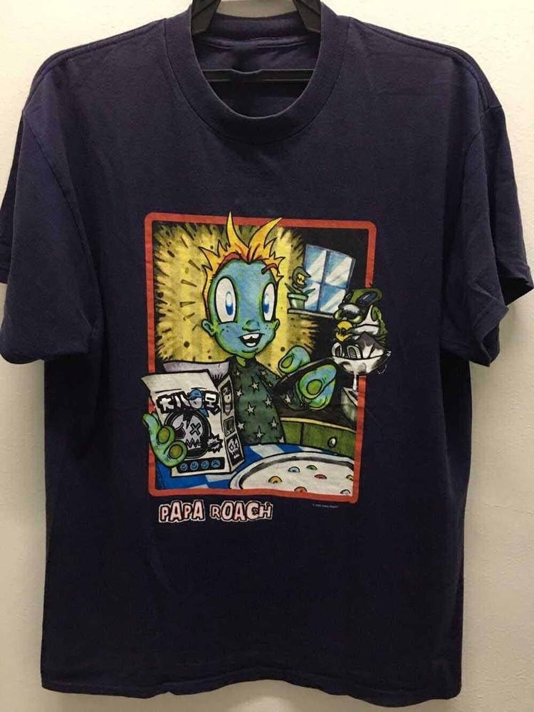 2000s Style Papa Roach Band Shirt Black Unisex T-Shirt Graphic Tee S