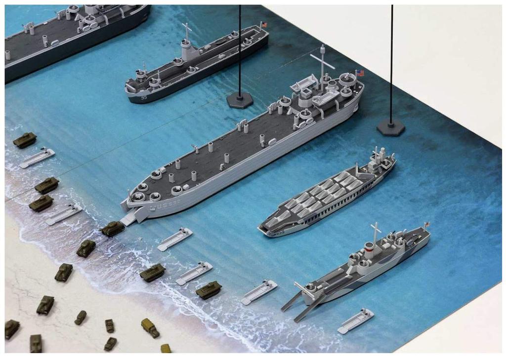 Pit Road SPS Series World War II Normandy Landings Diorama Paper Base x 2 Plastic Model Kit SPS07 1/700 (D-Day) (290 185mm, Sheets)
