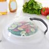 Microwave Splash Proof Cover for Food 10.24 Inch Clear Microwave Lid with Handle Fits Standard Dinner Plates And Bowls BPA-Free Dishwasher Safe