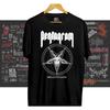 Unisex Kurzarm Rundhals Baumwoll T-Shirt Pentagramm
