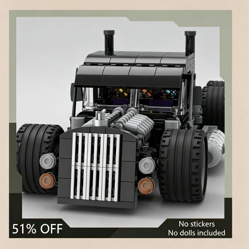552PCS Classic Big Rig Truck MOC Custom Building Blocks Model DIY Creative Vehicle Assembly Toy Collection Display Gift