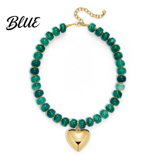 Charmanter Hals Schmuck Klobiger Bunter Perlen Choker Harz Perlen Halskette