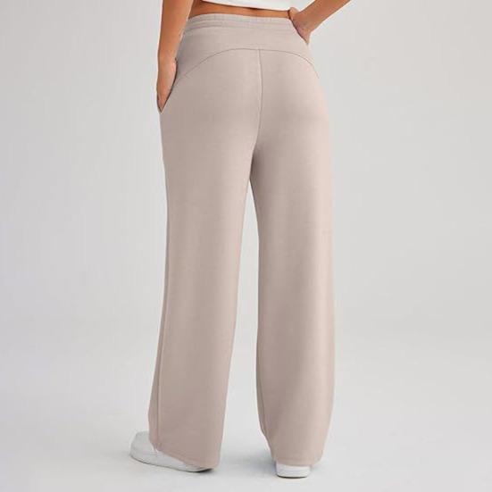 Pantalon De Survêtement Femme Taille Haute - Coupe Ample, Jambe Large - Cordon De Serrage - Pour Yoga, Détente