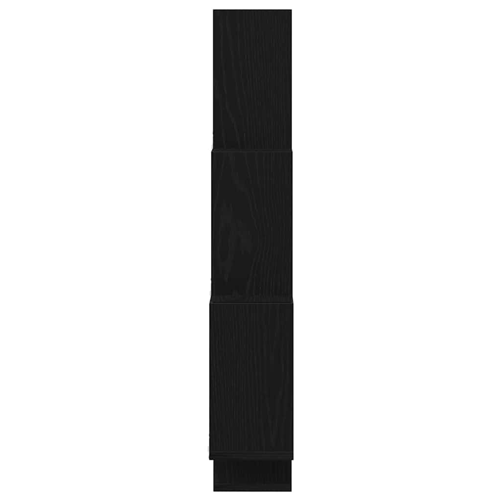 Wall Mounted Shelf in Black Oak Effect 78 x 15 x 93 cm Engineered Wood