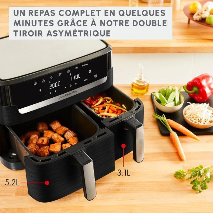 Friteuse à air chaud moulinex easy fry dual - capacité 8,3 l - 7 programmes automatiques - économie d'énergie