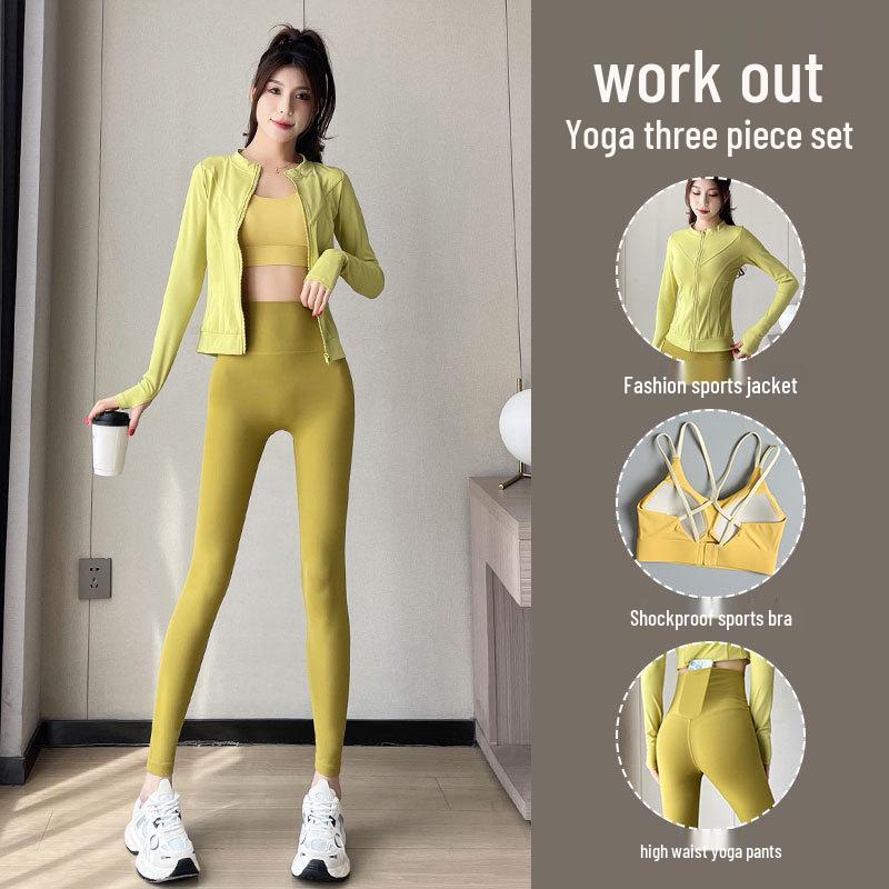 Zestaw Fitness dla Drobnych Kobiet 2024: Biała kurtka do biegania i spodnie do jogi