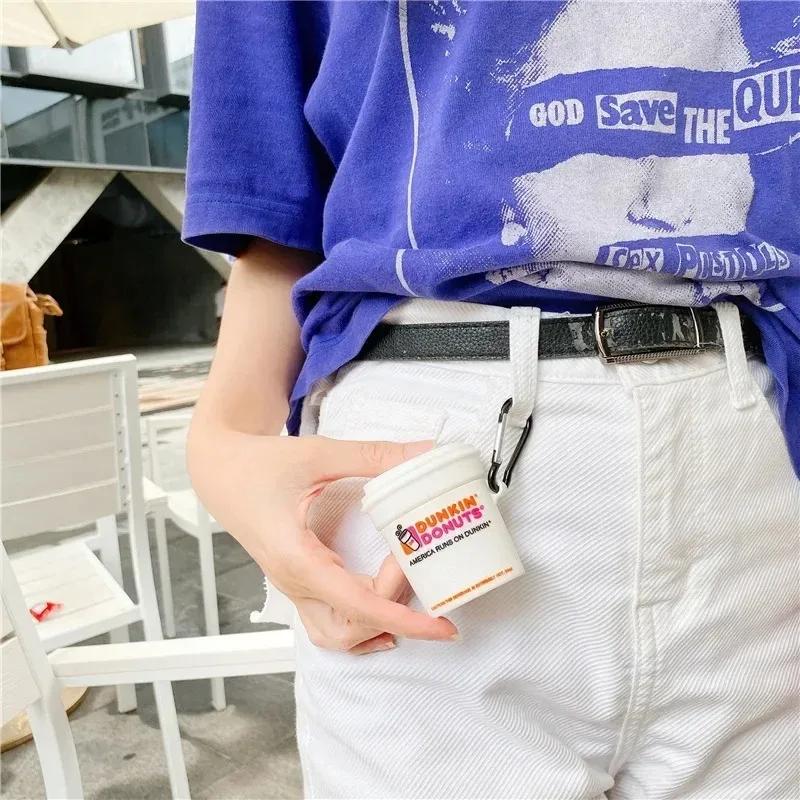 Creative Simulation Coffee Cup Drinking Mug Headphone Cover For Apple Airpods1/2 Pro Pro2 3 4 Silicone Drop Proof Headphone Case