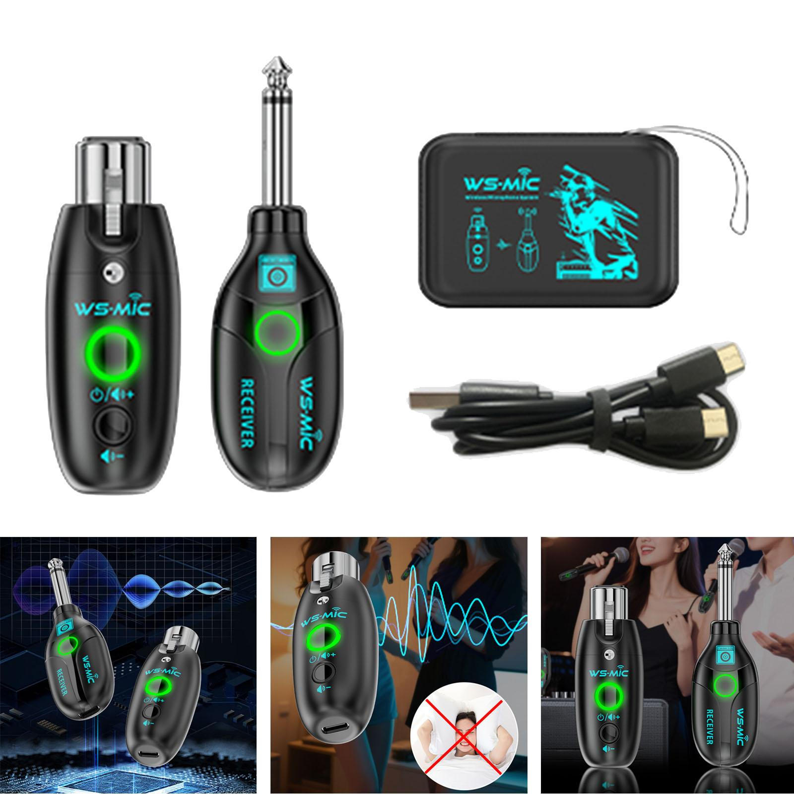 

Microphone Transmitter Receiver for Conference Speech Home Studio Recording 1in1