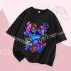 Stitch Kids T Shirt Cute Cartoon Print Short-Sleeved Fashion Casual Round Neck T-Shirt for Boys and Girls Daily Tops