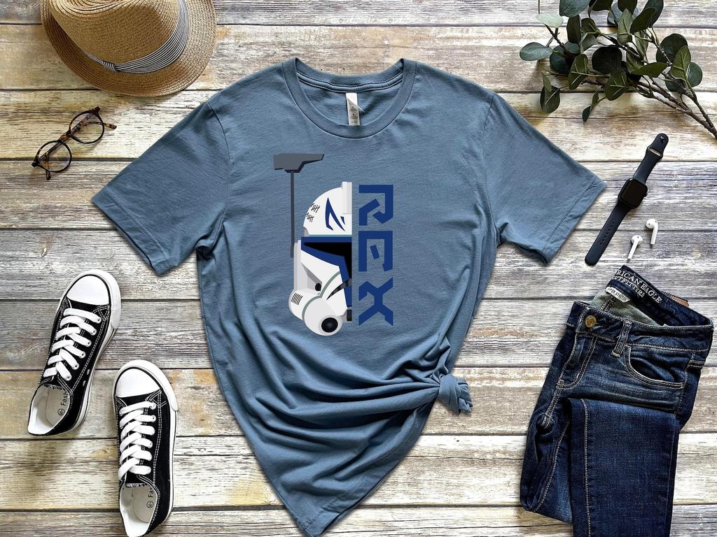 Captain Rex Helmet and Name Tee | Star Wars Shirt | 501st Rex | The Clone Wars | Star Wars Gifts | PrintsbyPorkins