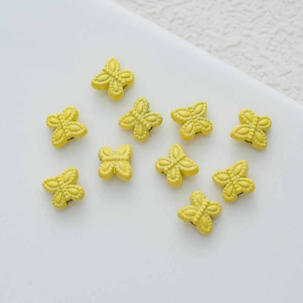 Alloy Paint Macaron Mini Butterfly Beaded Loose Bead Diy Bracelet Earrings Necklace Jewelry Accessories