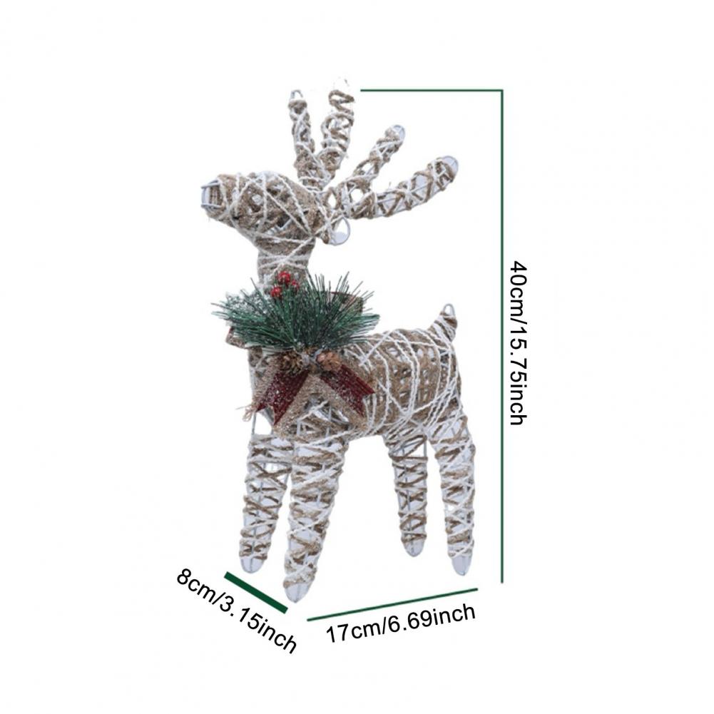 Christmas Reindeer Decoration Durable Iron Reindeer Ornament Festive 3d Iron Reindeer Decoration for Christmas Yard for Indoor