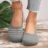 Fashion New Women  Toe Flat Shoes Solid Color Knitted Slip on Shoes Casual Breathable Ballet Flats Women Flat Shoes Loafers Women
