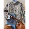 Womens Christmas Print High Neck Sweater Loose Fit Casual Long Sleeve Top
