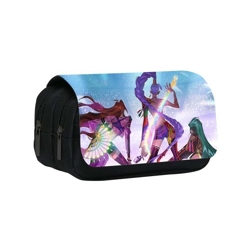 Kpop Demon Hunters Pattern Pencil Organizer With Durable Polyester Material For Students