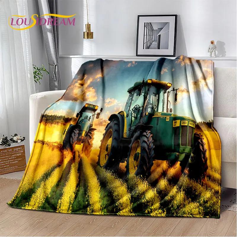 Car Tractor Truck Series Pattern Soft Plush Blanket,Flannel Blanket Throw Blanket for Living Room Bedroom Bed Sofa Picnic Cover