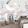 Photo Wallpaper Modern Hand Painted 3D Cartoon Starry Sky Stars Moon Landscape Wall Painting Children's Room Mural