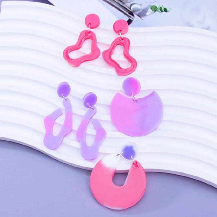 Unique Earring Silicone Molds Irregular Resin Jewelry Pendant Keychain Charm Mol