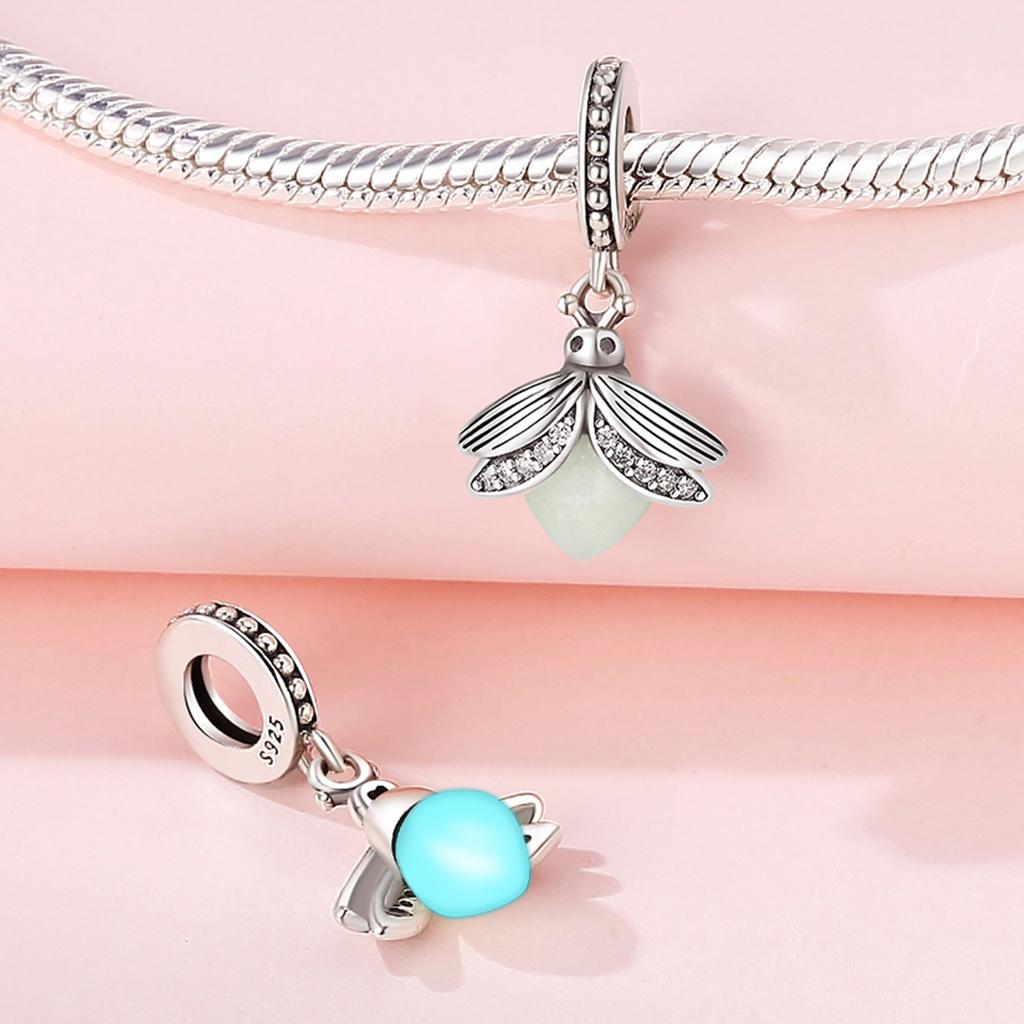 Beads Copper Charms Original Firefly Insect Pendant Beads Fit Bracelet Jewelry Diy Women Fine Gift Accessory