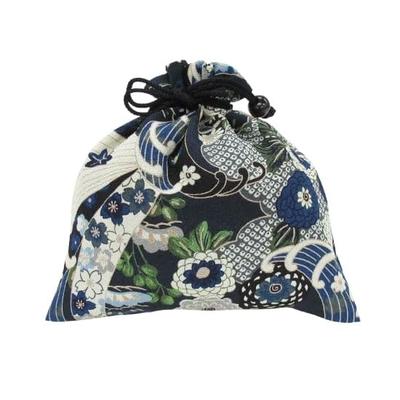 Japanse Patronen Trekkoord Tasje, Accessoire Tasje, Gemaakt in Japan, Chirimen Crêpe, Gevoerd, Goshuin Stempel