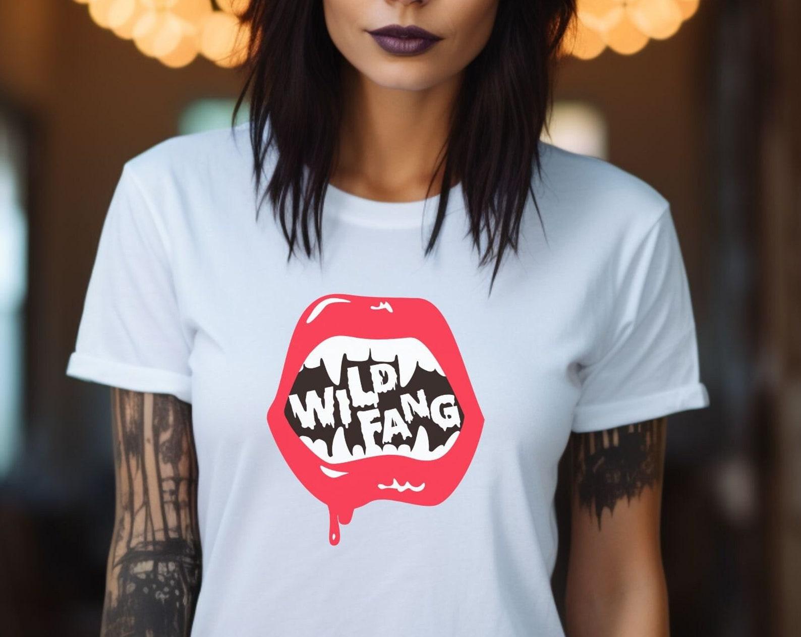 Wild Fang Vampire Lips Halloween Shirt XL