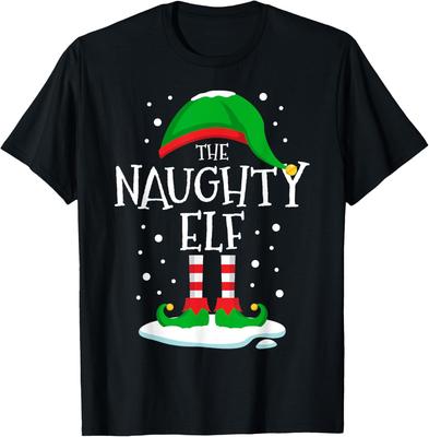 The Naughty Elf Christmas Family Matching Xmas Group Funny T-Shirt