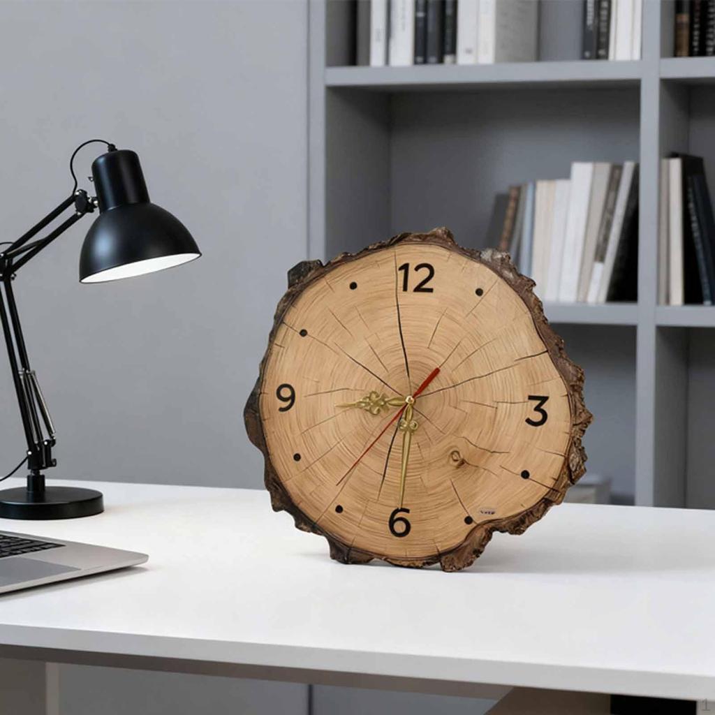 Rustic Wall Clock Made of [material Not Specified], Quiet, for Classrooms, Cafes,