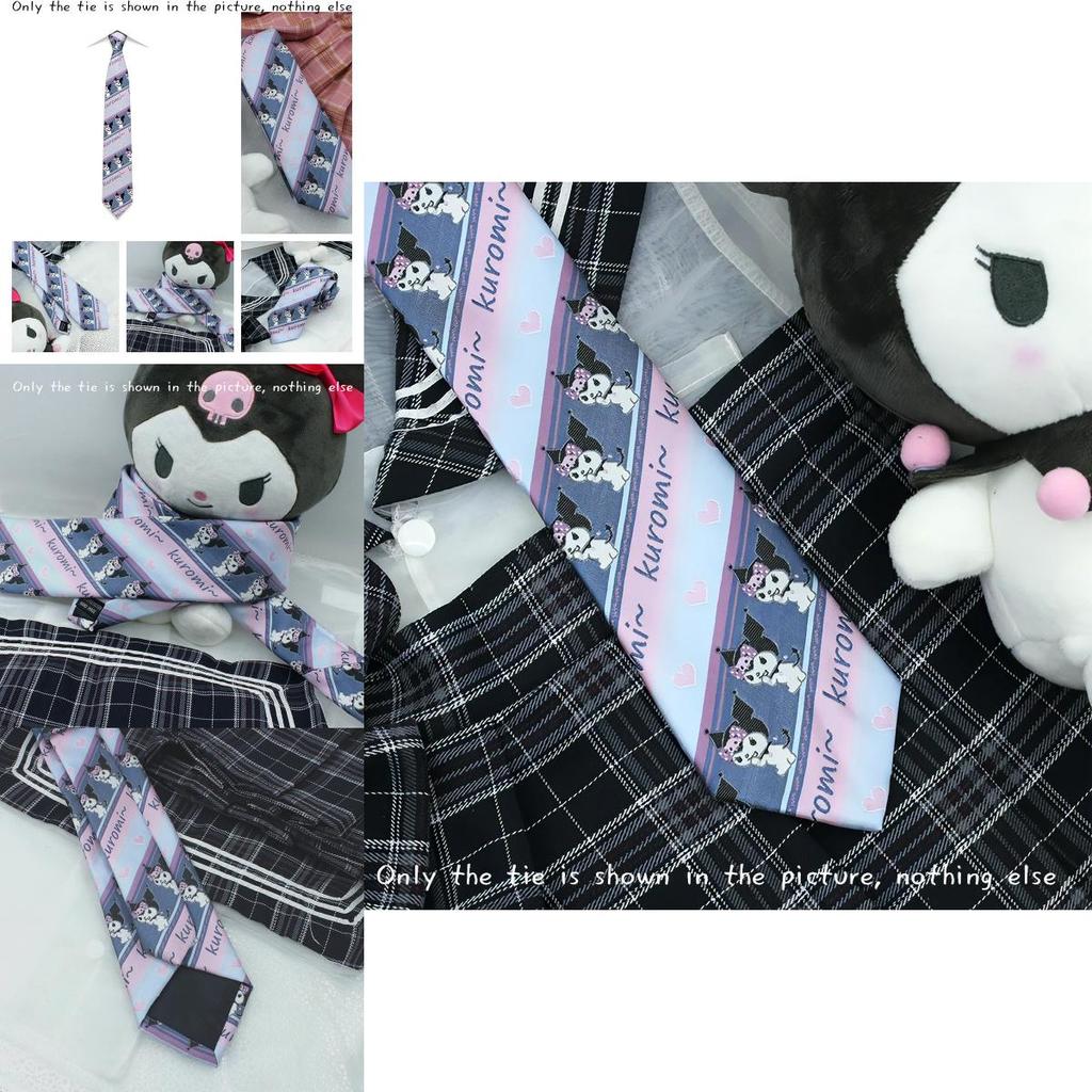 Trendy Arrowhead Type Tie With Kuromi And Sanrio Stripes