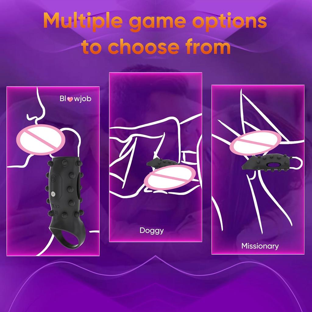 HESEKS Vibrating Penis Cock Ring Penis Ring Vibrator Delay Ejaculation Testicles G Spot Stimulate Sex Toys for Men Couples 18+