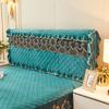 Luxury Fine Flannel Quilted Bed Head Cover Lace Edge Short Plush All-inclusive Headboard Cover Elegant Protective Cover