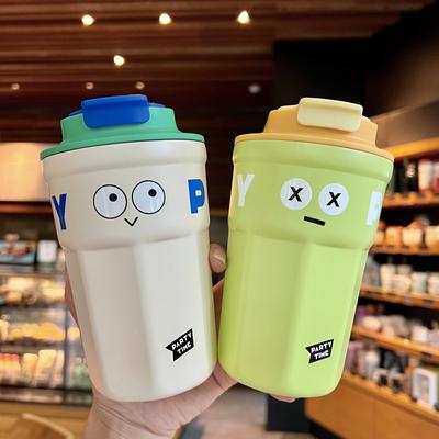 Coffee Cup 316 Stainless Steel Thermos Bottle Cute Insulated Cup Outdoor Sports Water Coffee Bottle Travel Thermal Vacuum Flask
