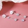 Korean Romantic Cherry Blossoms Flower Tassel Earring For Women Sweet Pink Tulip Opal Pearl Zircon Earring Trend Wedding Jewelry